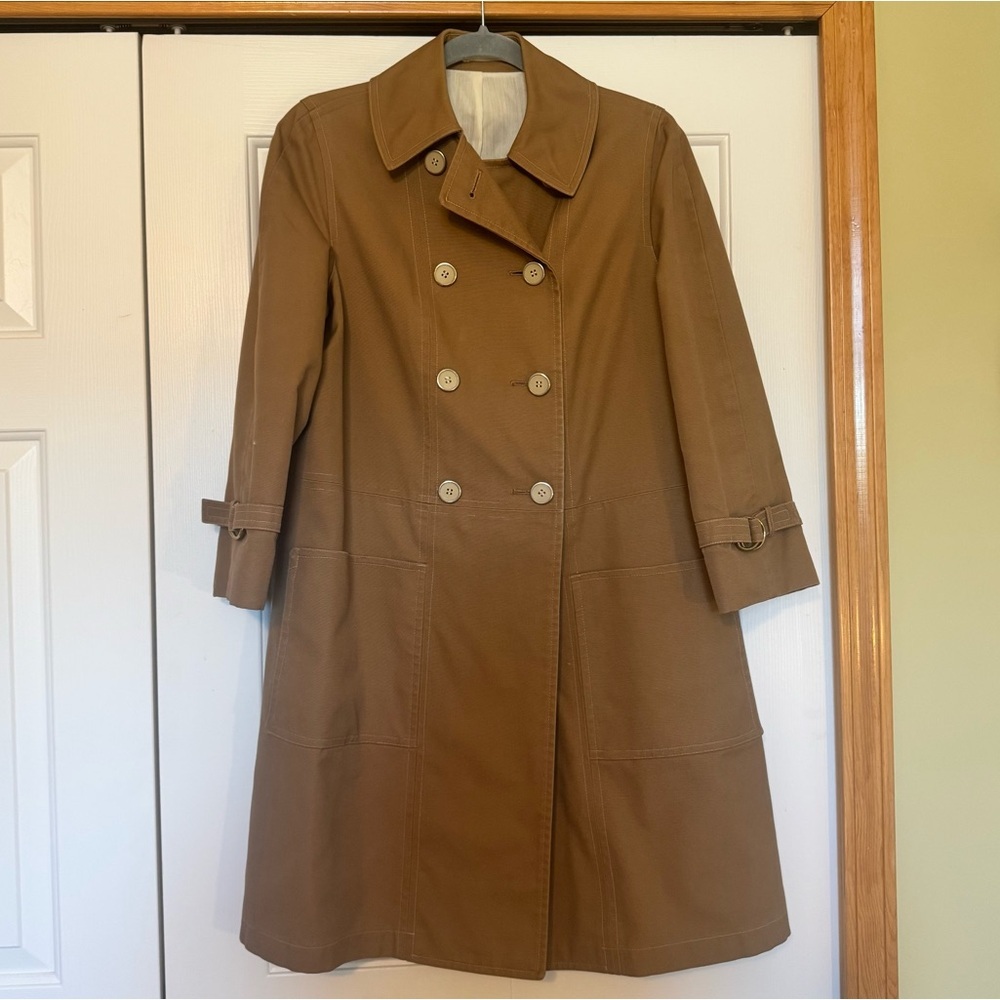 Vintage 70s Misty Harbor Double Breasted Trench Coat Size 8 Petite‎ Dark Khaki